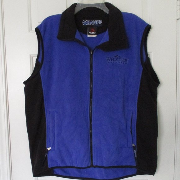 Banff Polartec Mens Full Zip "Whistler Mountain" Blue Fleece Vest - Size XL - Picture 1 of 3
